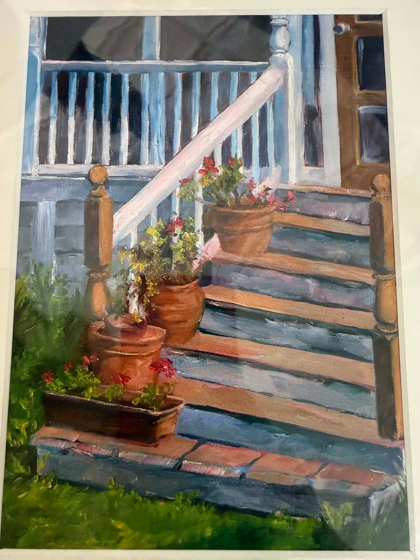 Heather Roselle Barter Fine Art - Staircase Geraniums