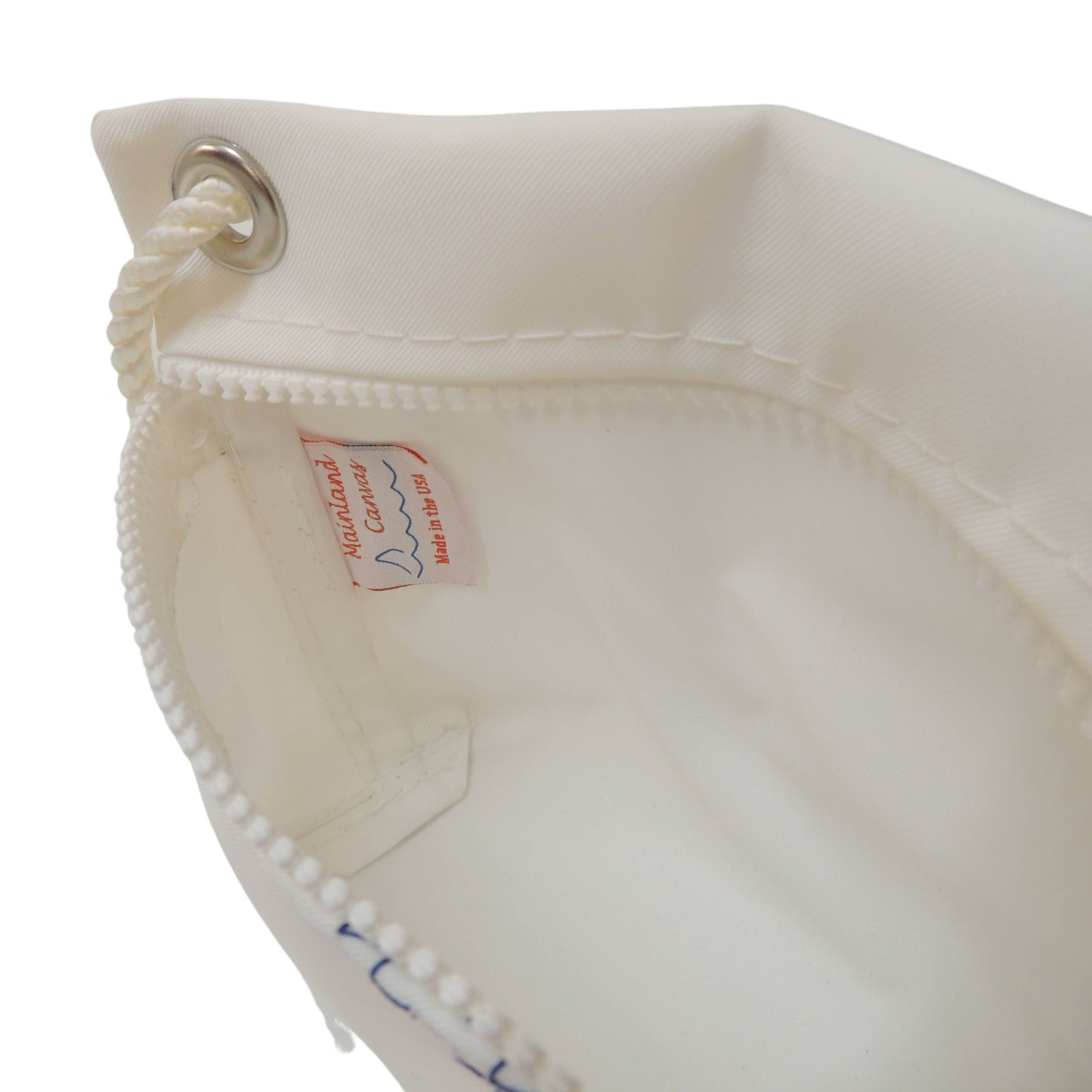White Sailcloth wristlet