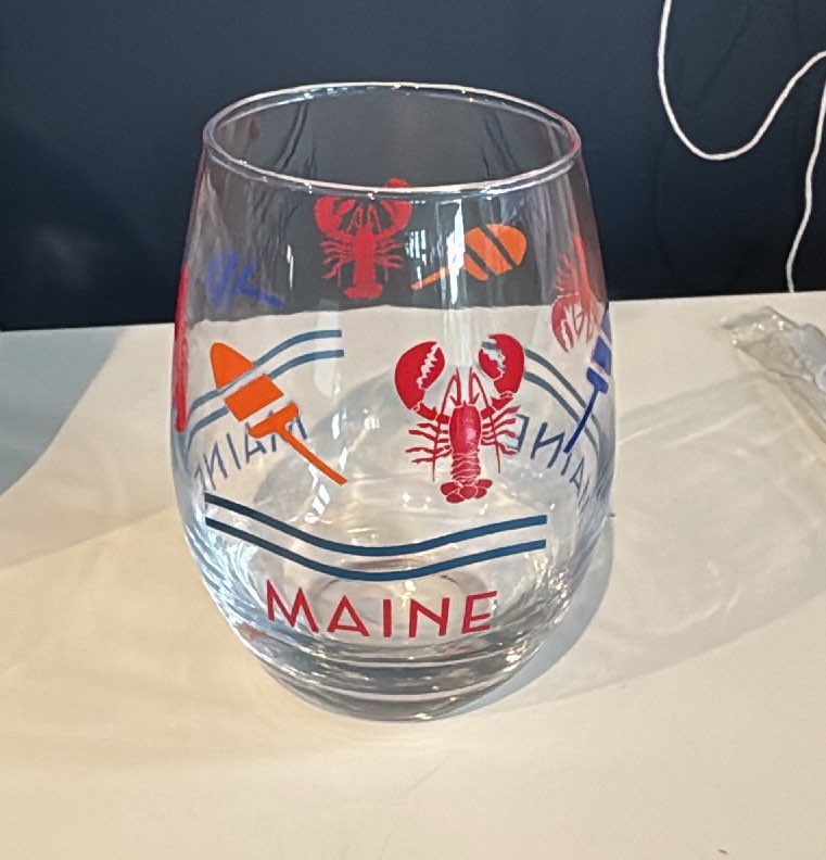 Wine Glasses Lobster and Buoys