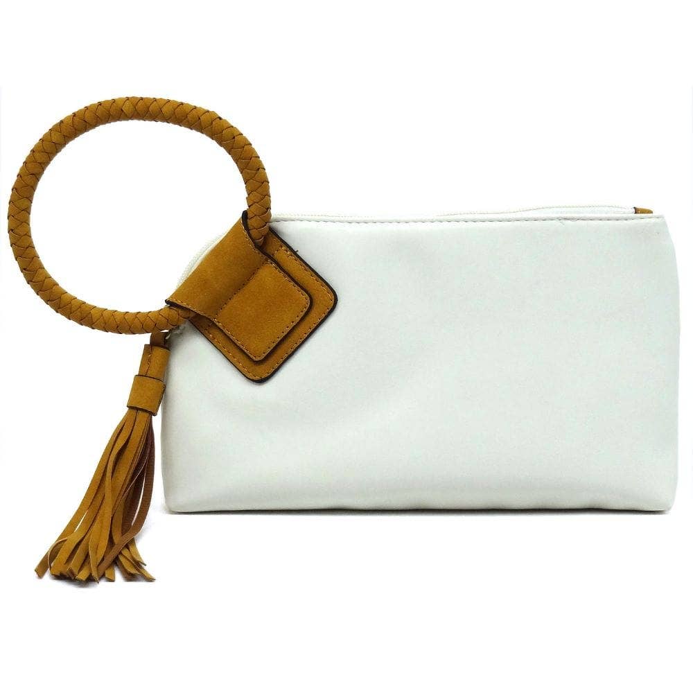Cuff Handle Tassel Wristlet Clutch