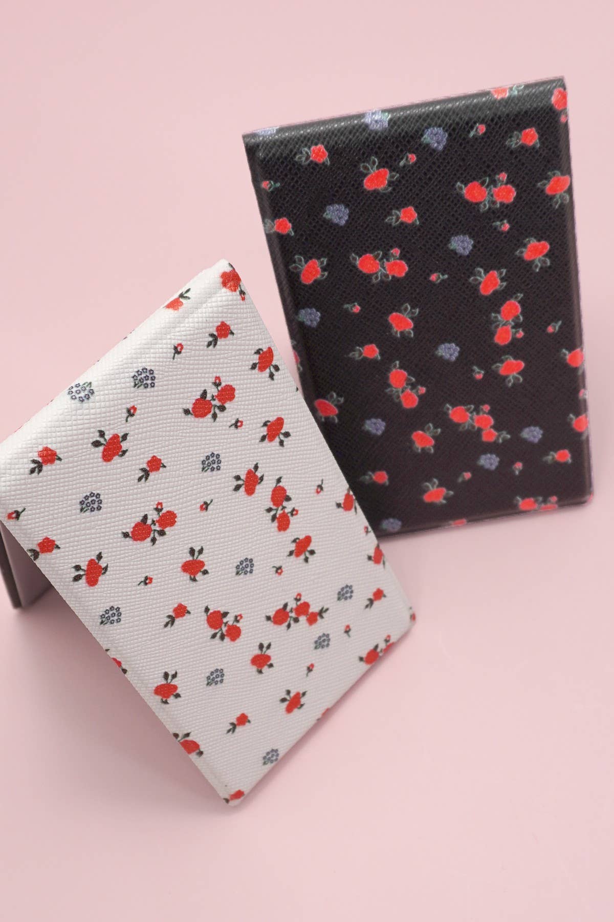 TRAVEL POCKET COMPACT HANDHELD FLOWER MIRROR