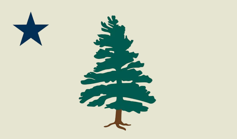 1901 Maine Flag Sticker (new tree)