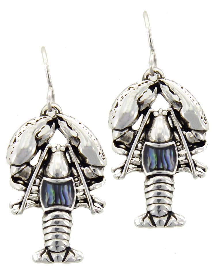 Abalone Lobster Crawfish Dangle Earrings