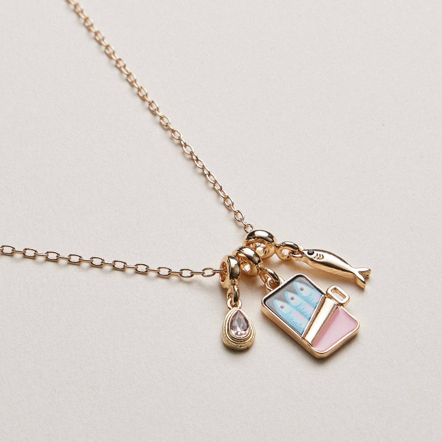 Fish Sardine Can Charm Necklace