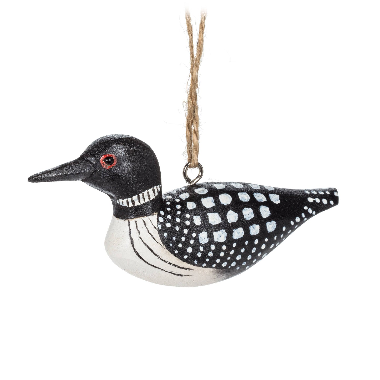 Loon Carved Ornament-4"L
