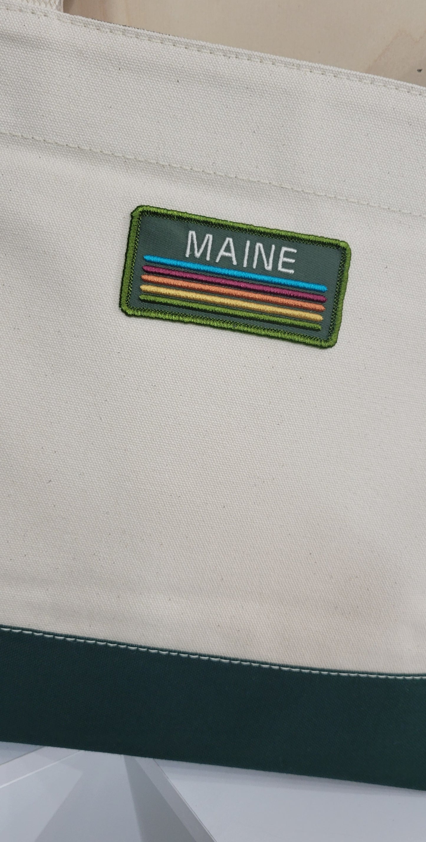 Mid Sized Canvas Tote Bag-Maine Themed