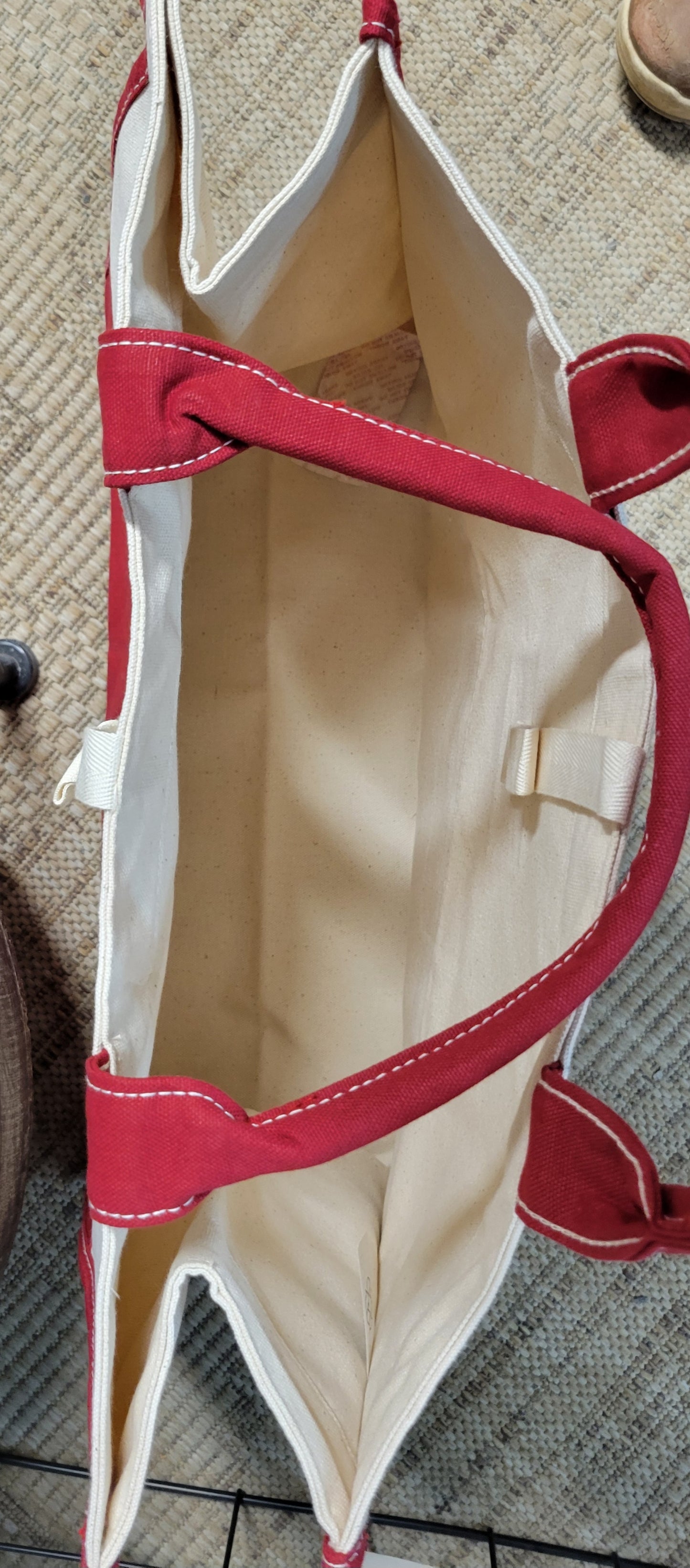 Red Trim Market Tote Bag-Maine