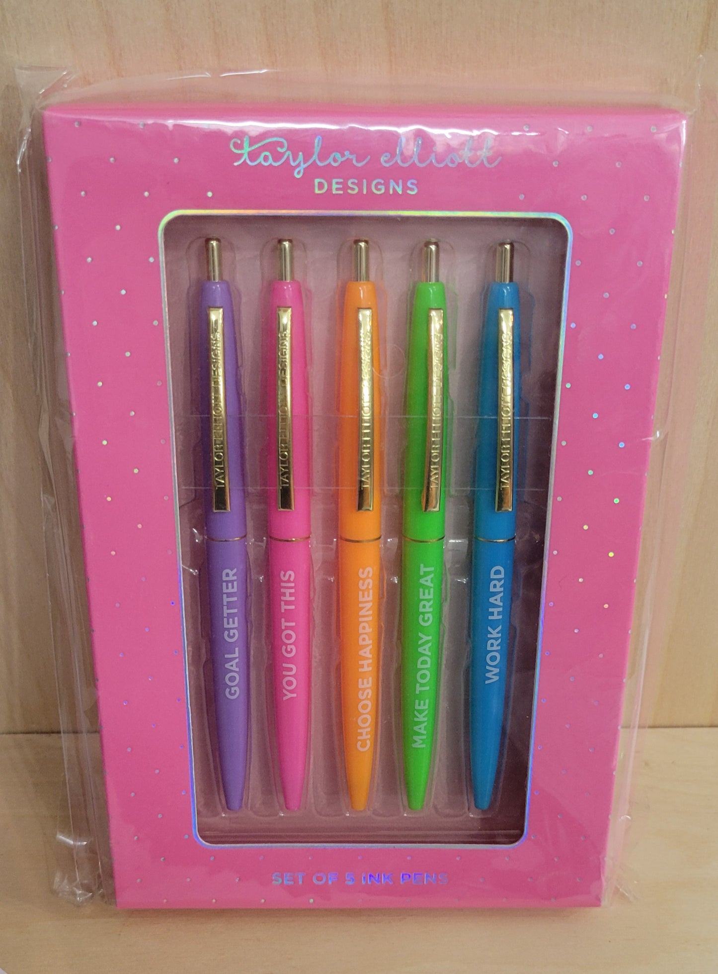 Taylor Elliott Designs Bright Colors Motivational Pen Set