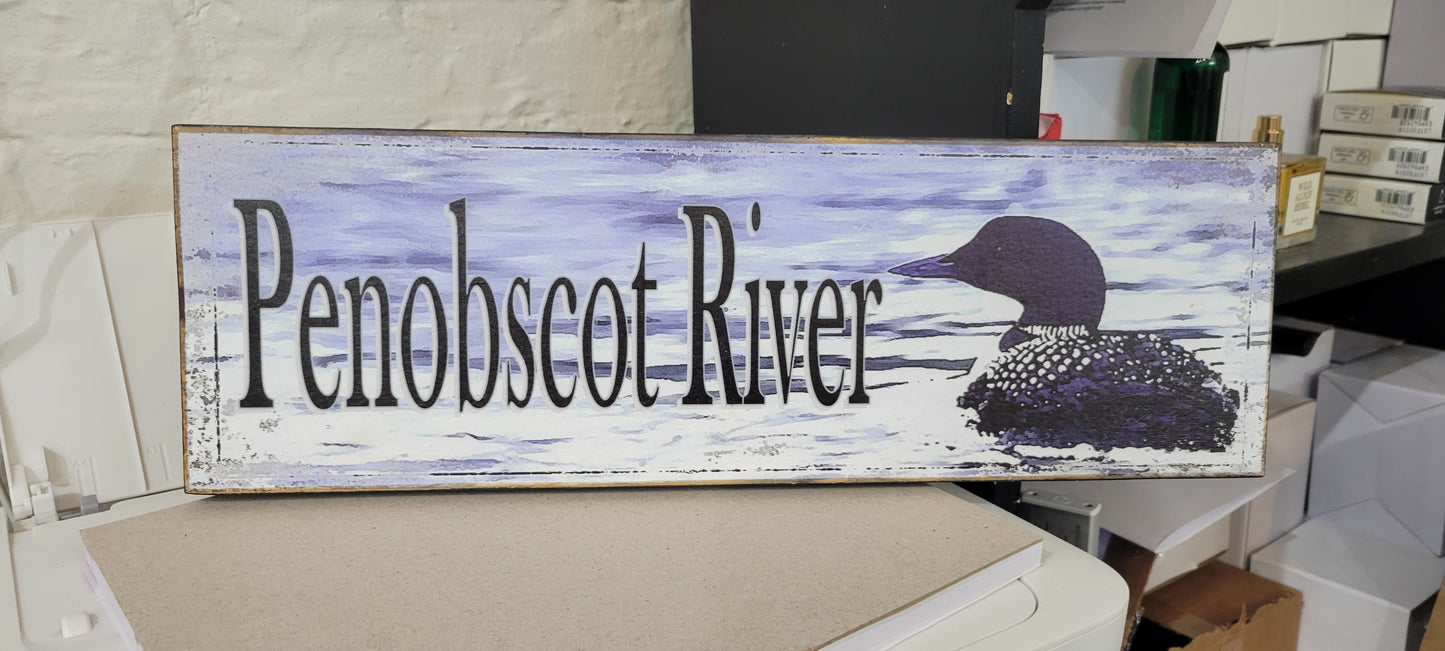 Local Maine Lakes & Rivers Signs