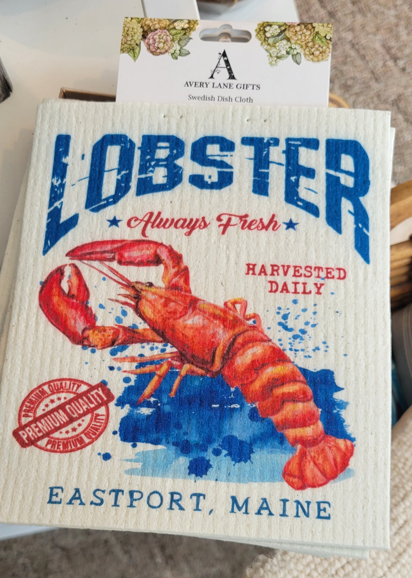Eastport or Bangor Lobster SWEDISH DISH CLOTH