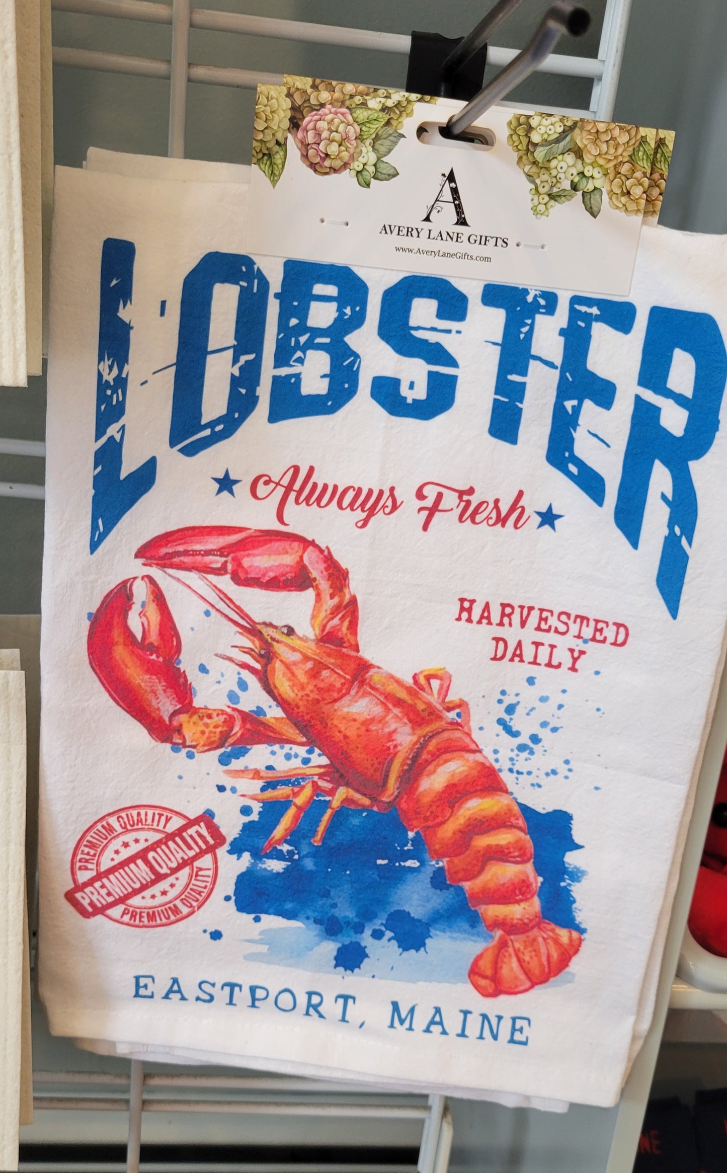 Eastport or Bangor Lobster Flour Sack Tea Towel