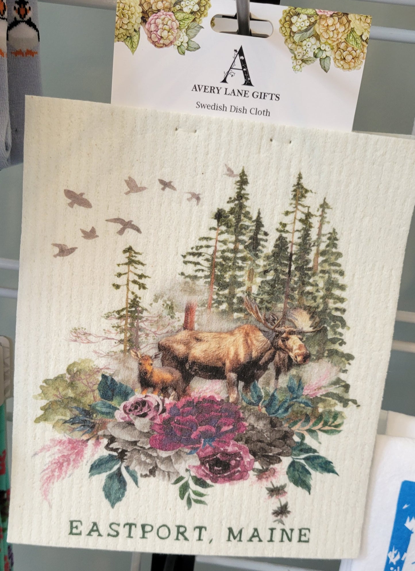 Town Name-Moose SWEDISH DISHCLOTH