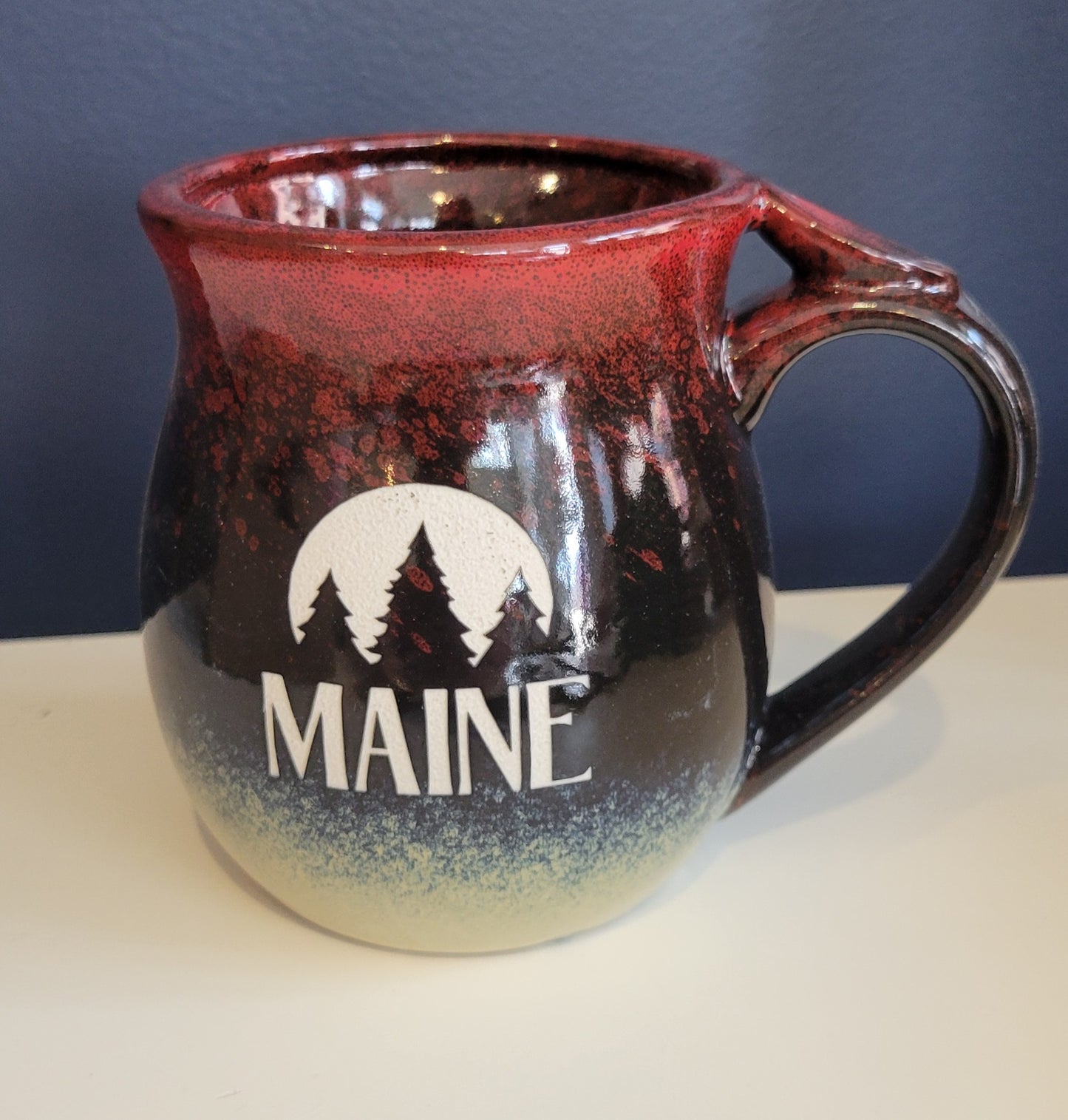 Maine Trees Thumb Rest Mug