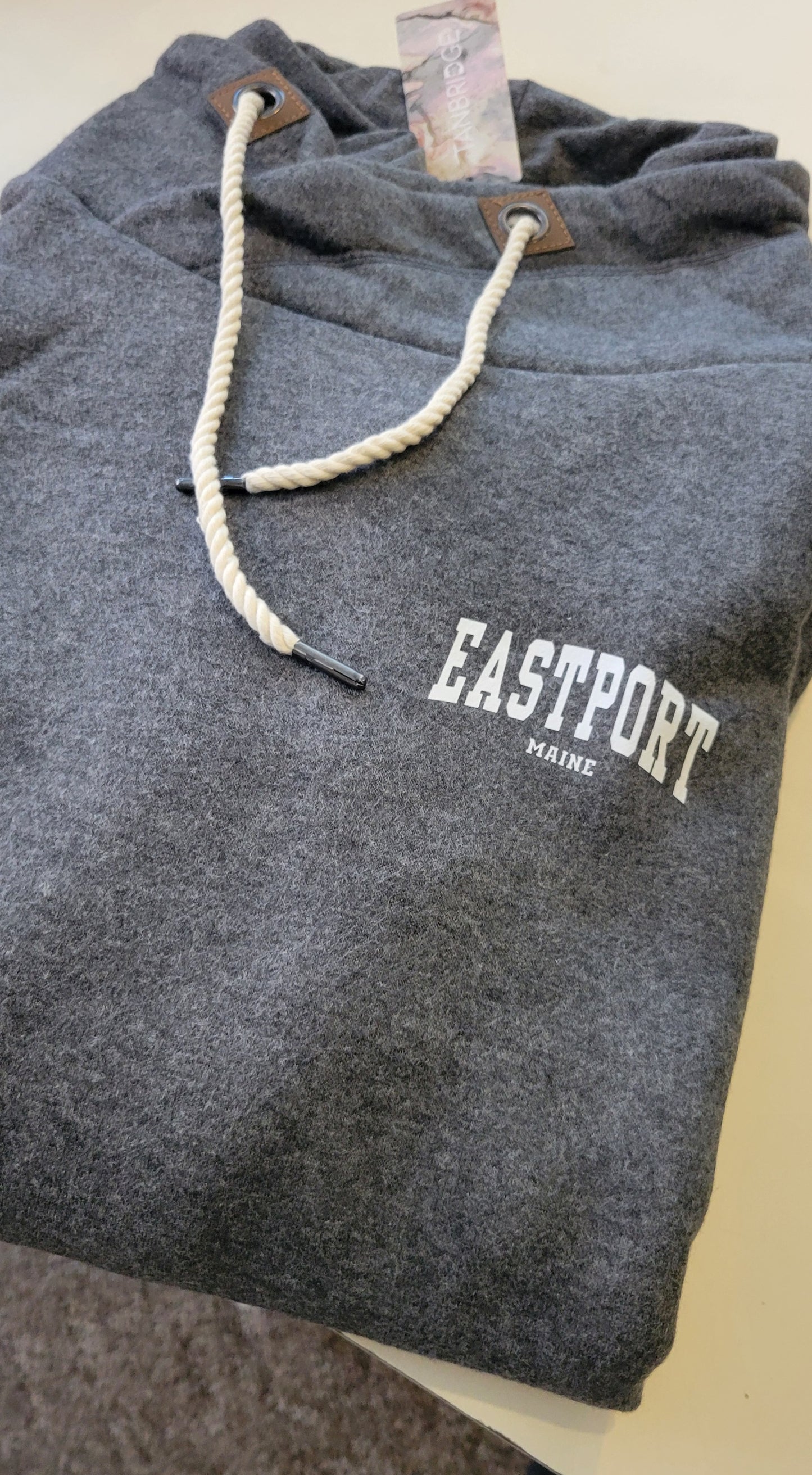 Eastport Dark Gray Cowl Neck Sweatshirt