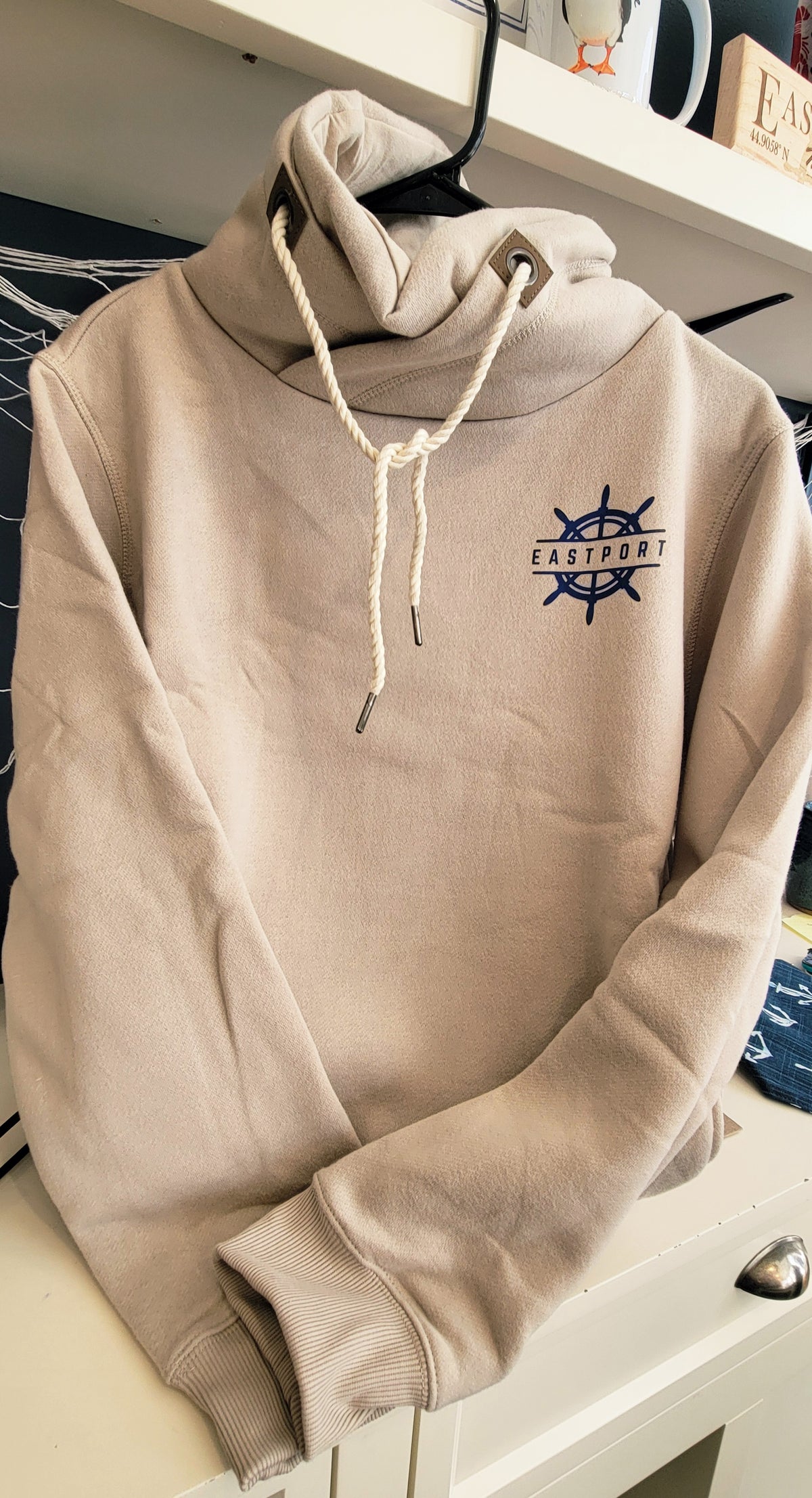 Eastport Ships Wheel Cowl Neck Sweatshirt