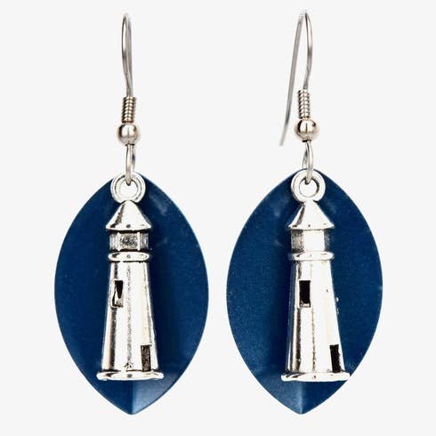 Blue Sparkle Marquis Lure W/ Lighthouse Earrings