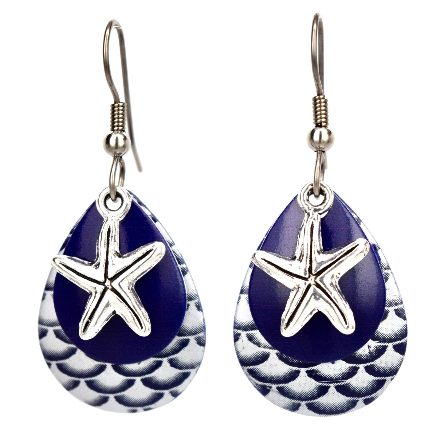 Deep Purple Multi Color Starfish Earrings