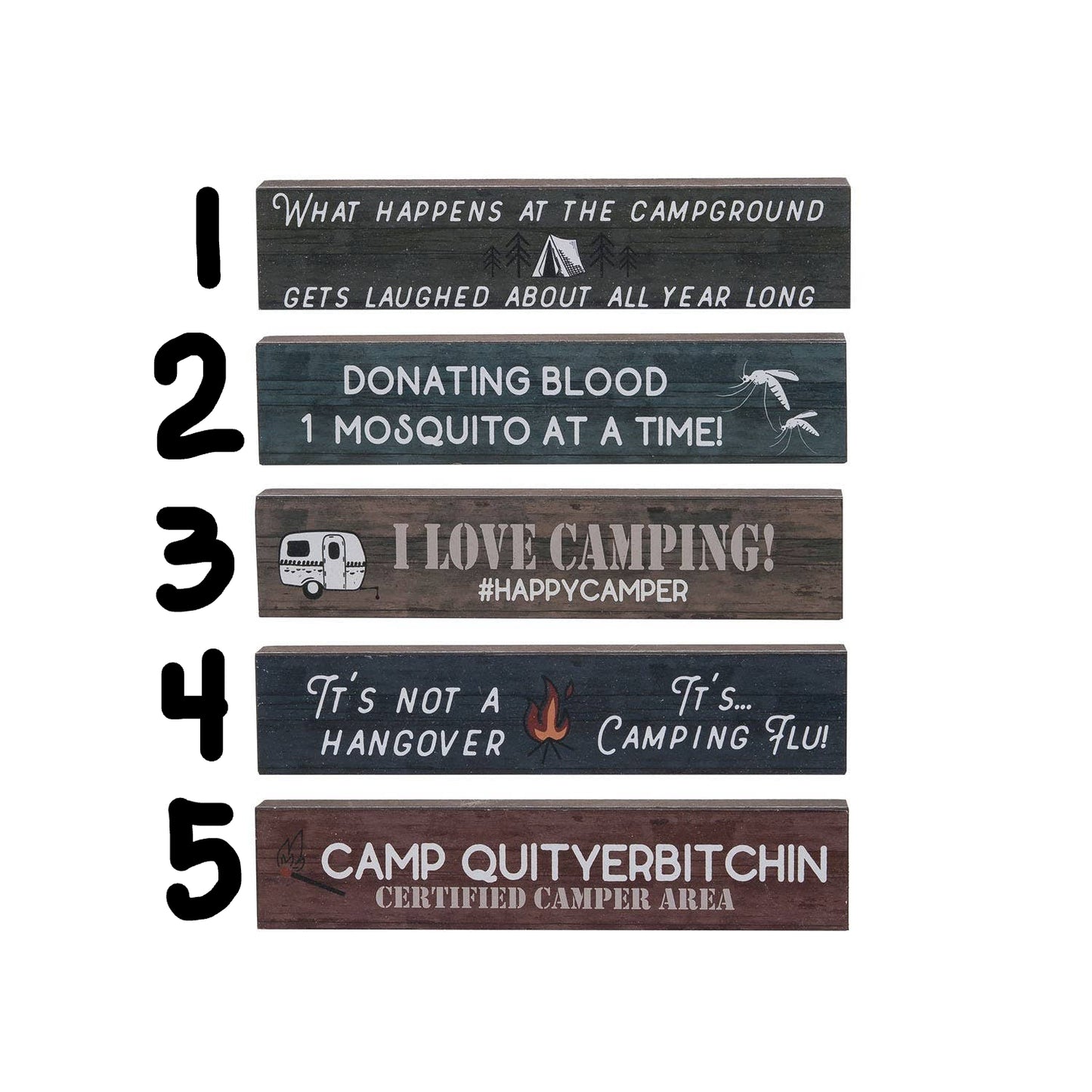 Camp Saying Wooden Signs
