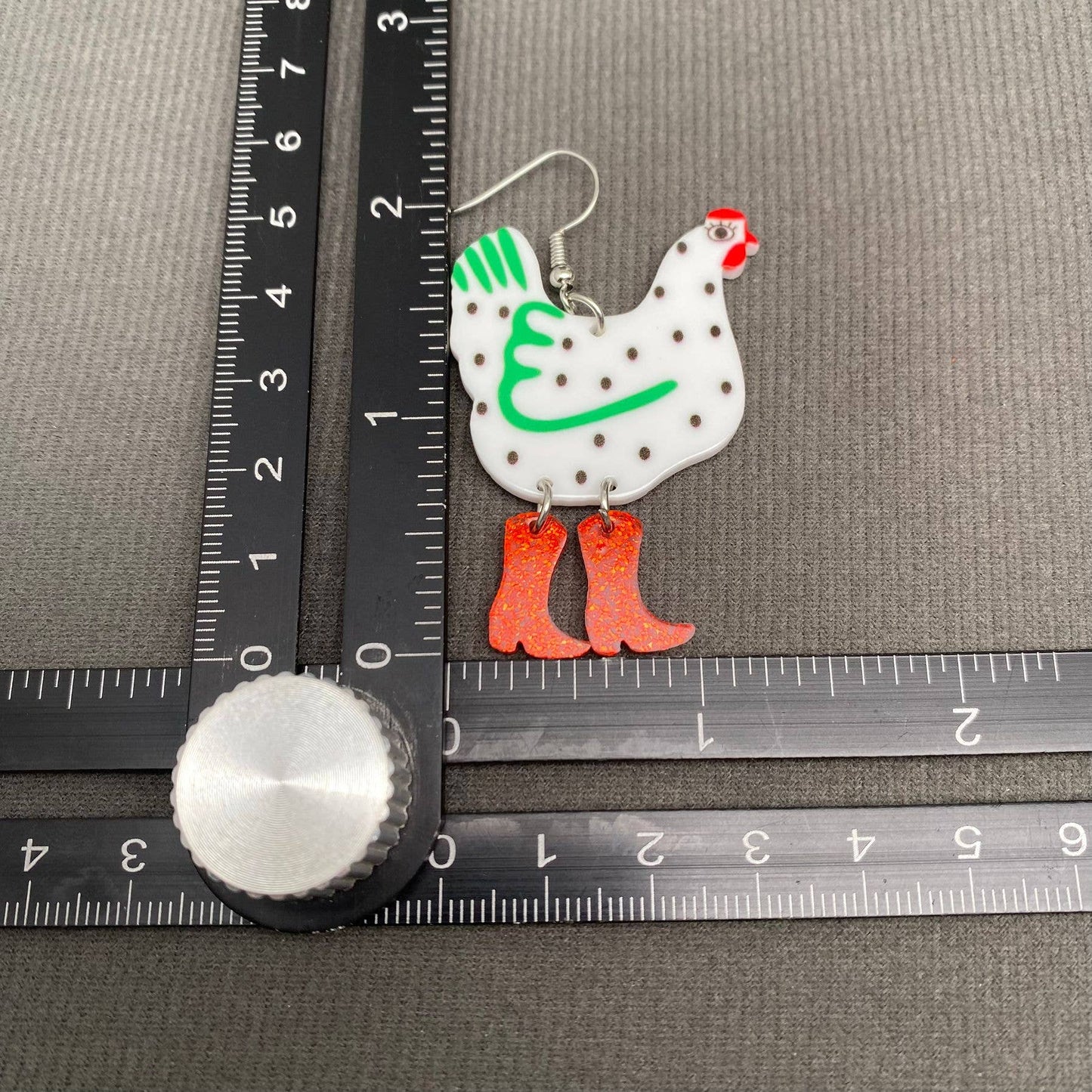 Acrylic Cock Dangle Earrings