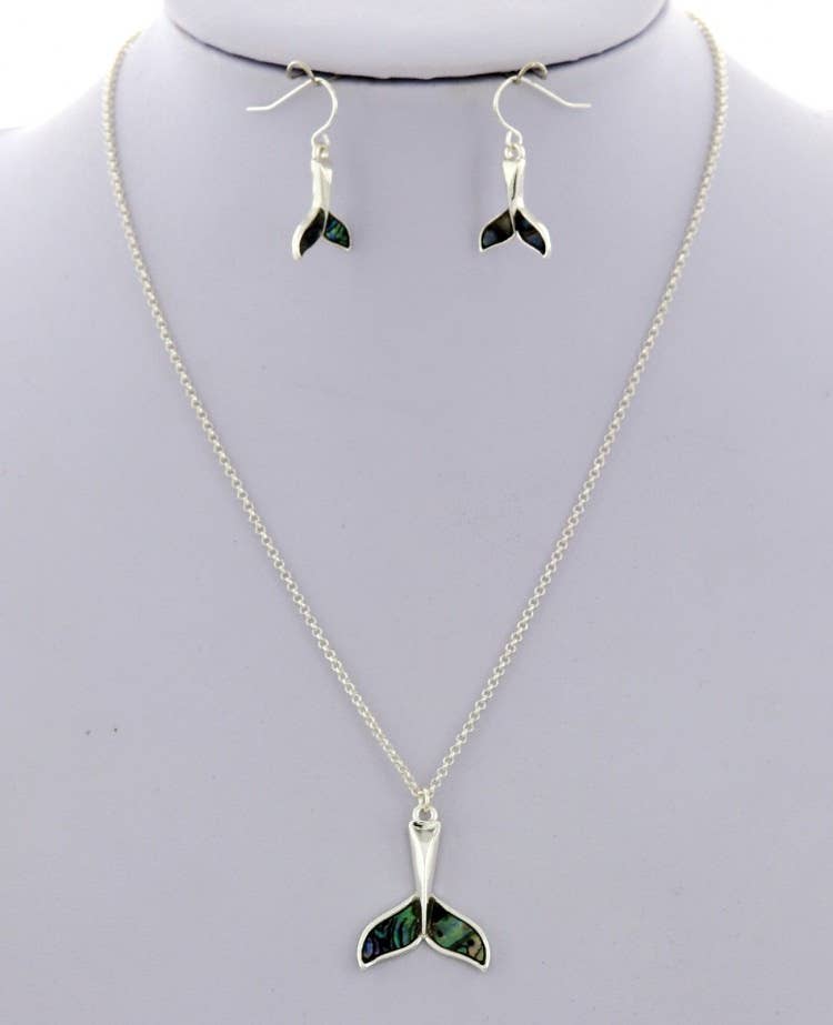 Abalone Whale Tail 16" Necklace Set