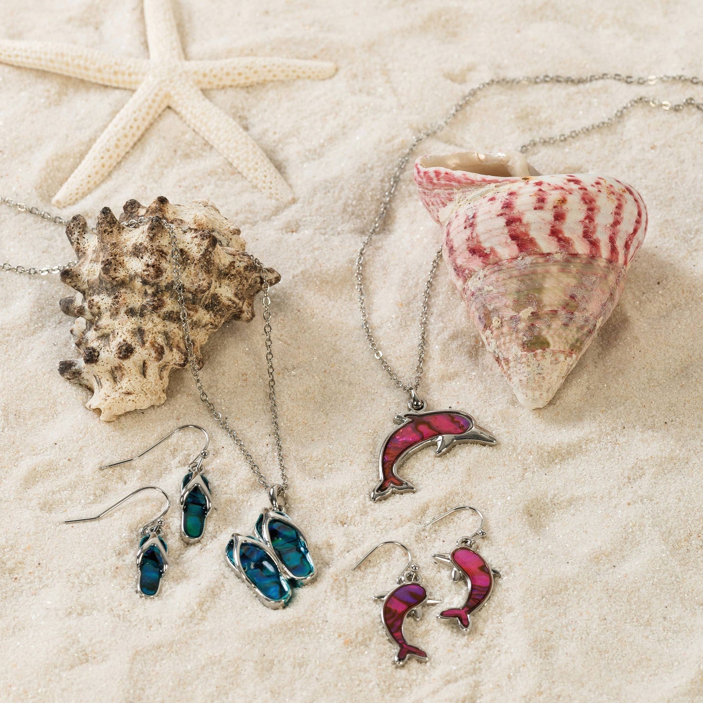 Abalone Dolphin Earrings Beach Jewelry