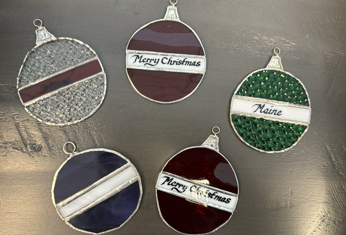 Cliff Stained Glass Round Ornaments