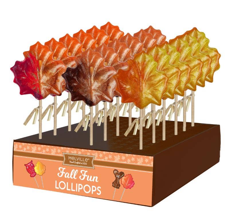 Glitter Swirl Maple Leaf Lollipops