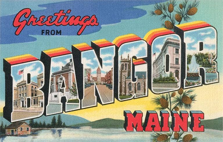Greetings from Bangor - Vintage Image, Postcard