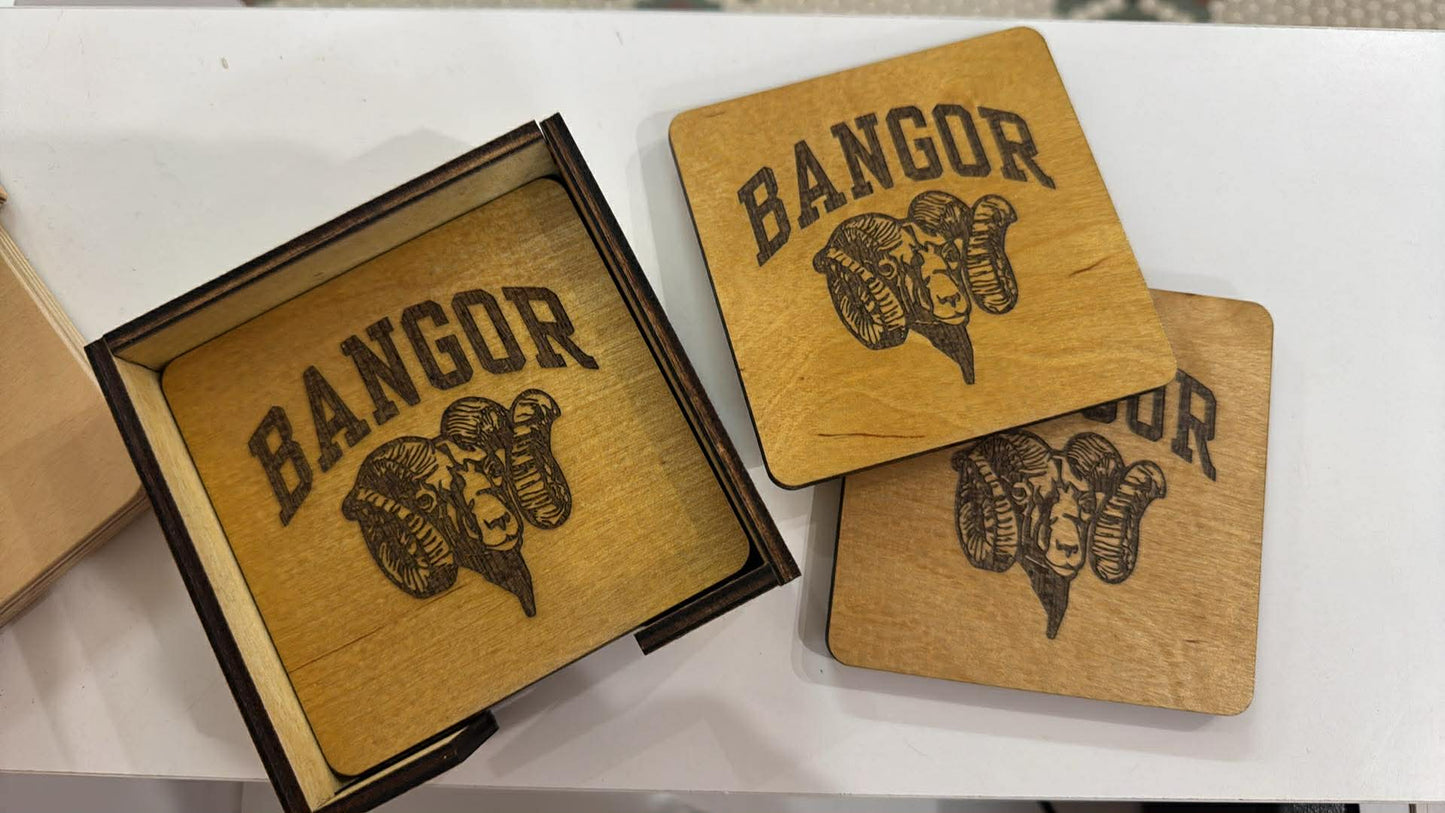 Wooden Coasters Bangor Rams
