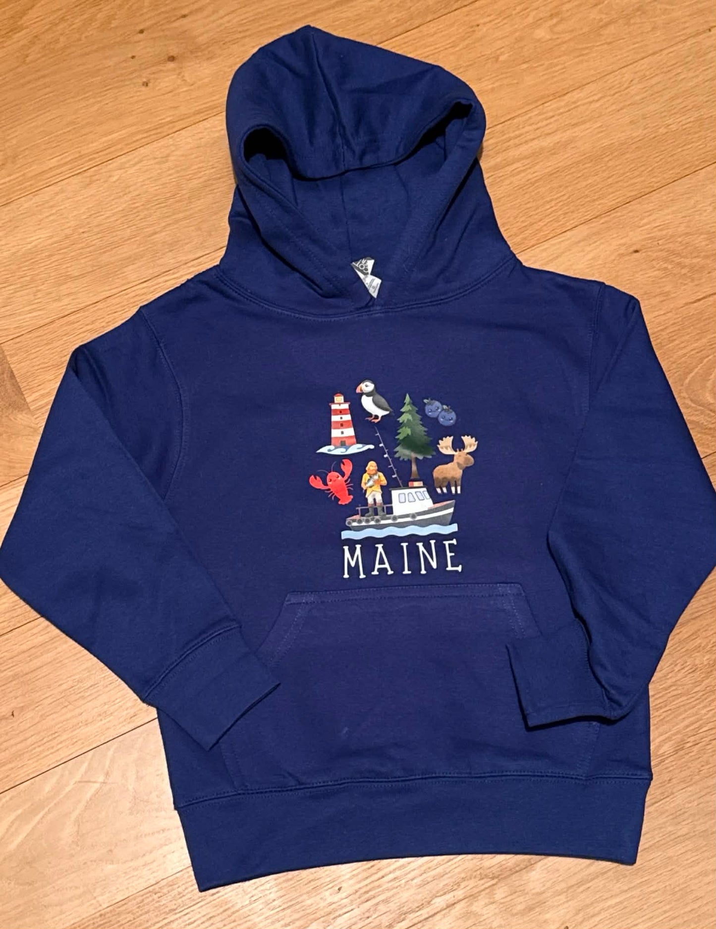 Maine Youth Hoodies Royal Blue