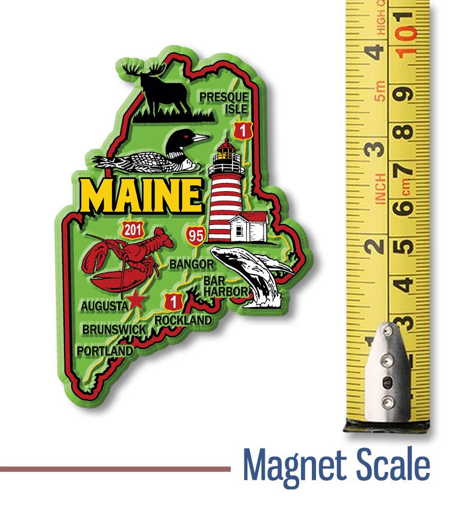 Maine Colorful State Magnet Collectible Made in USA