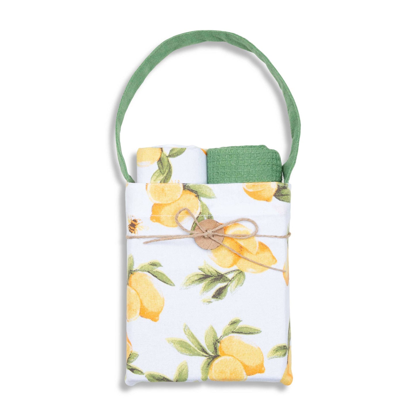 3 Piece Lemon Tree Woven Kitchen Tea Towel Set