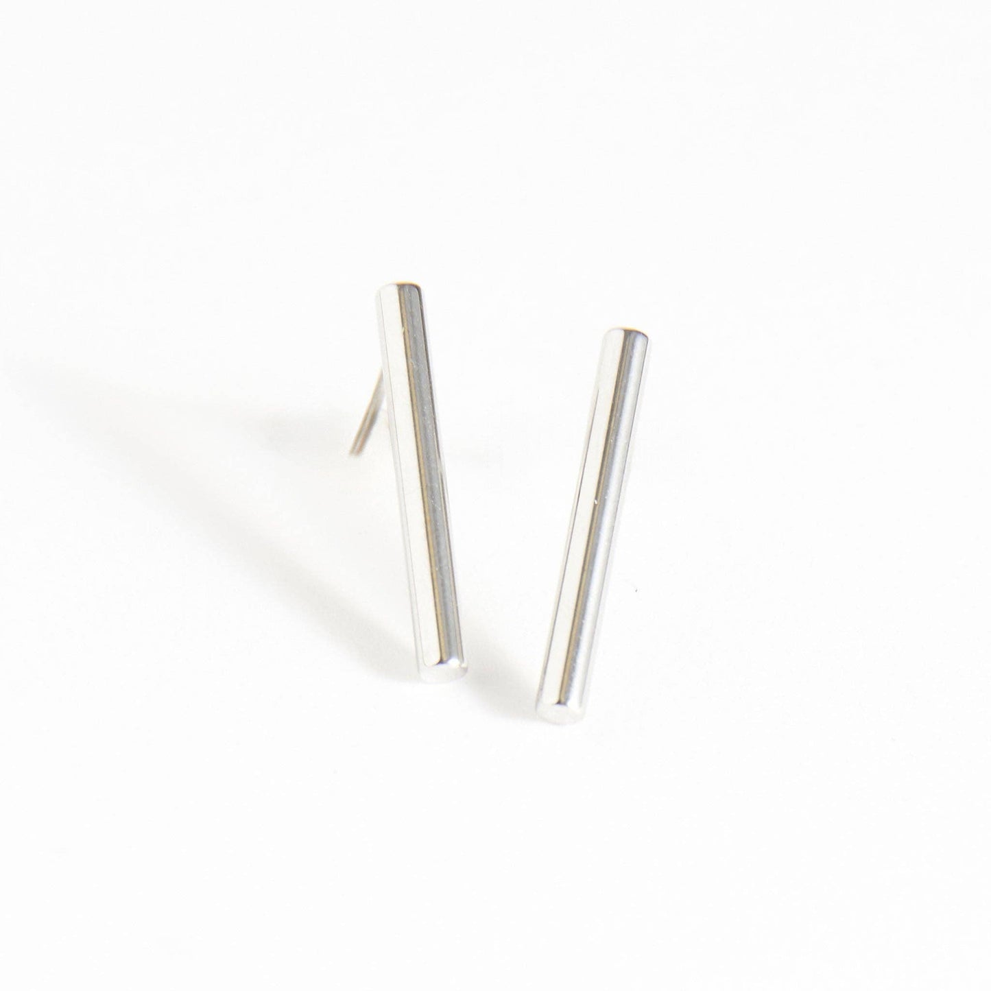 Waterproof Earrings 18mm Narelle Bar Studs in Gold & Steel