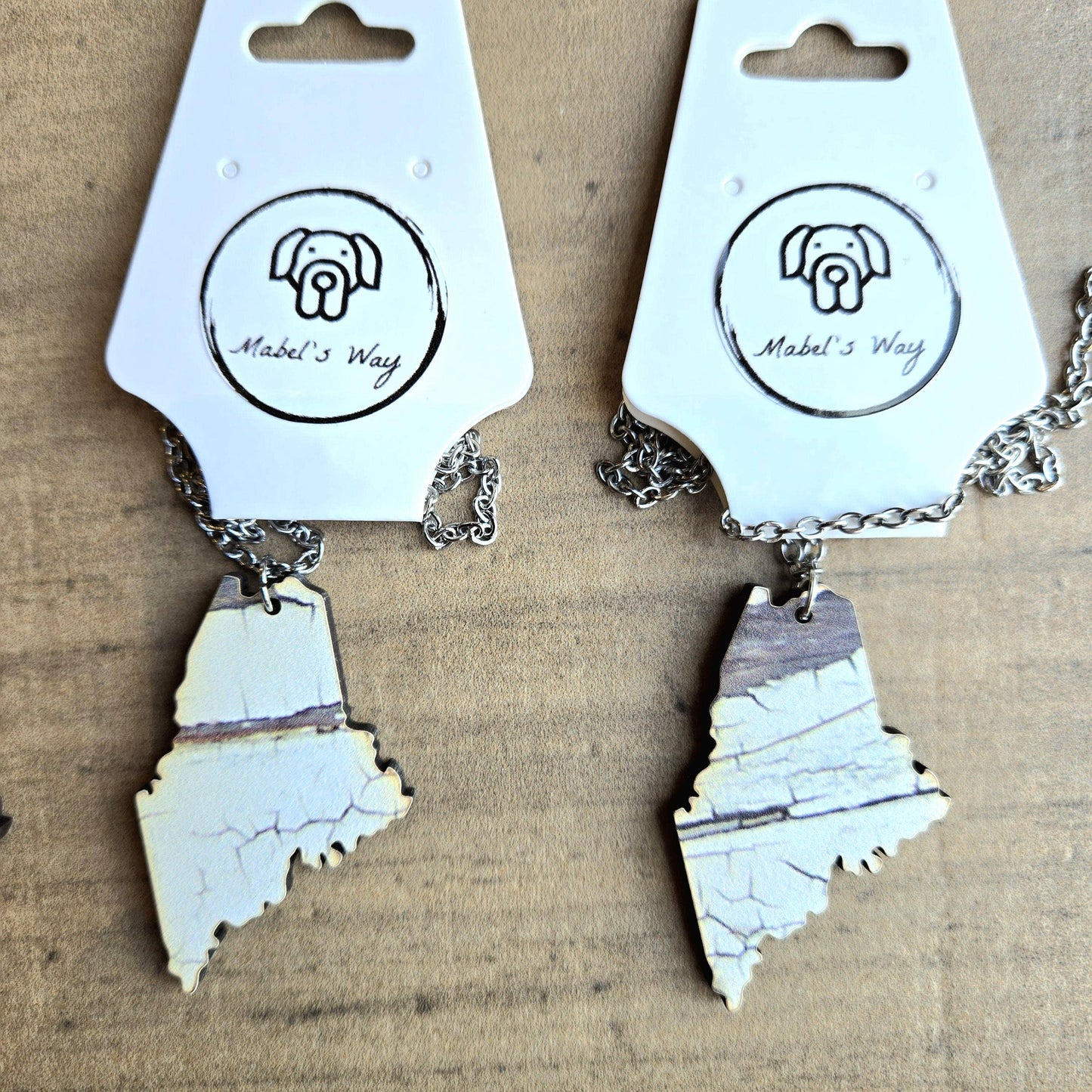 Maine Rustic Birch Tree Print Necklace or Earrings