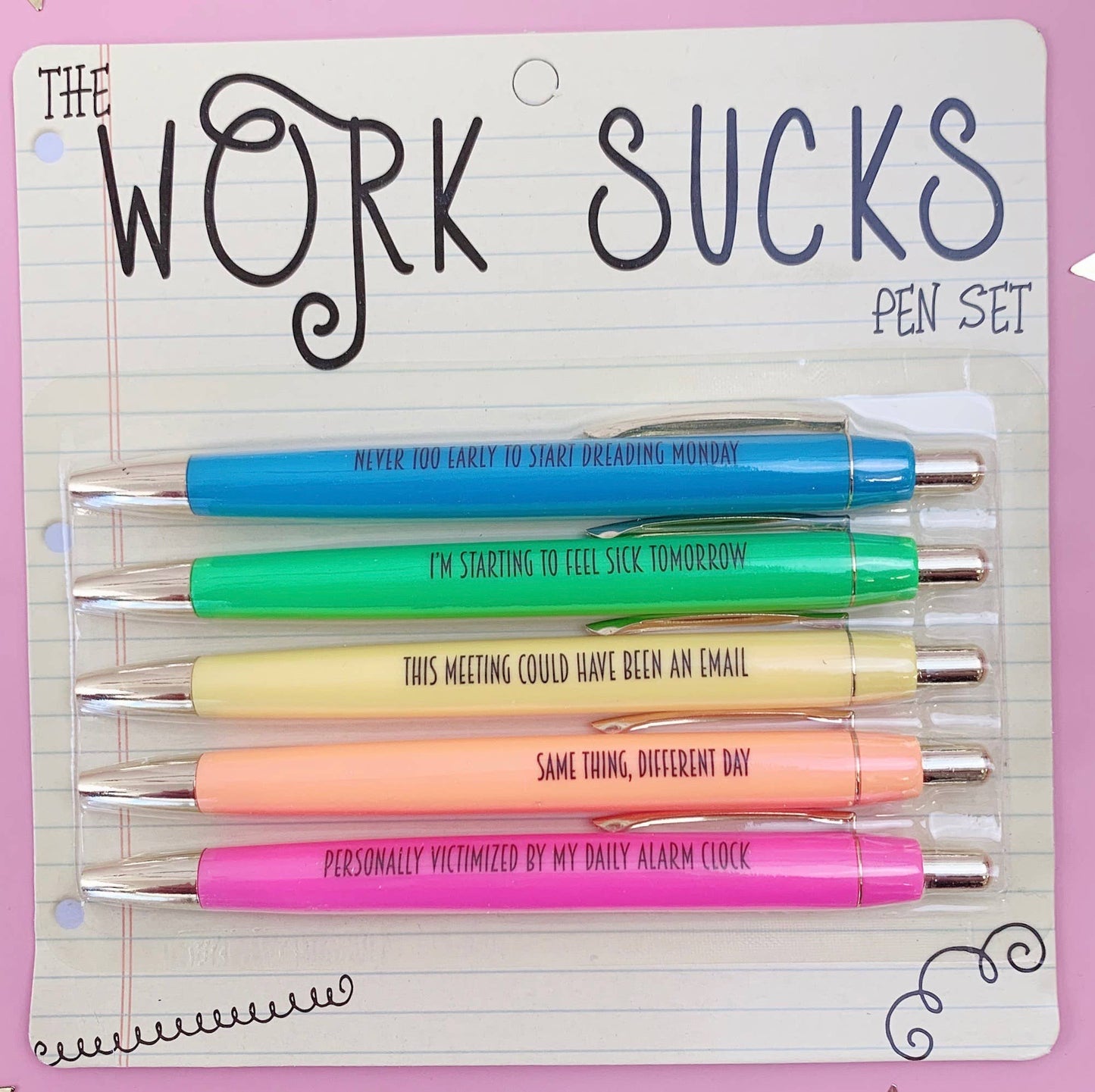 Work Sucks Pen Set (funny, relatable, gifts, mothers day)