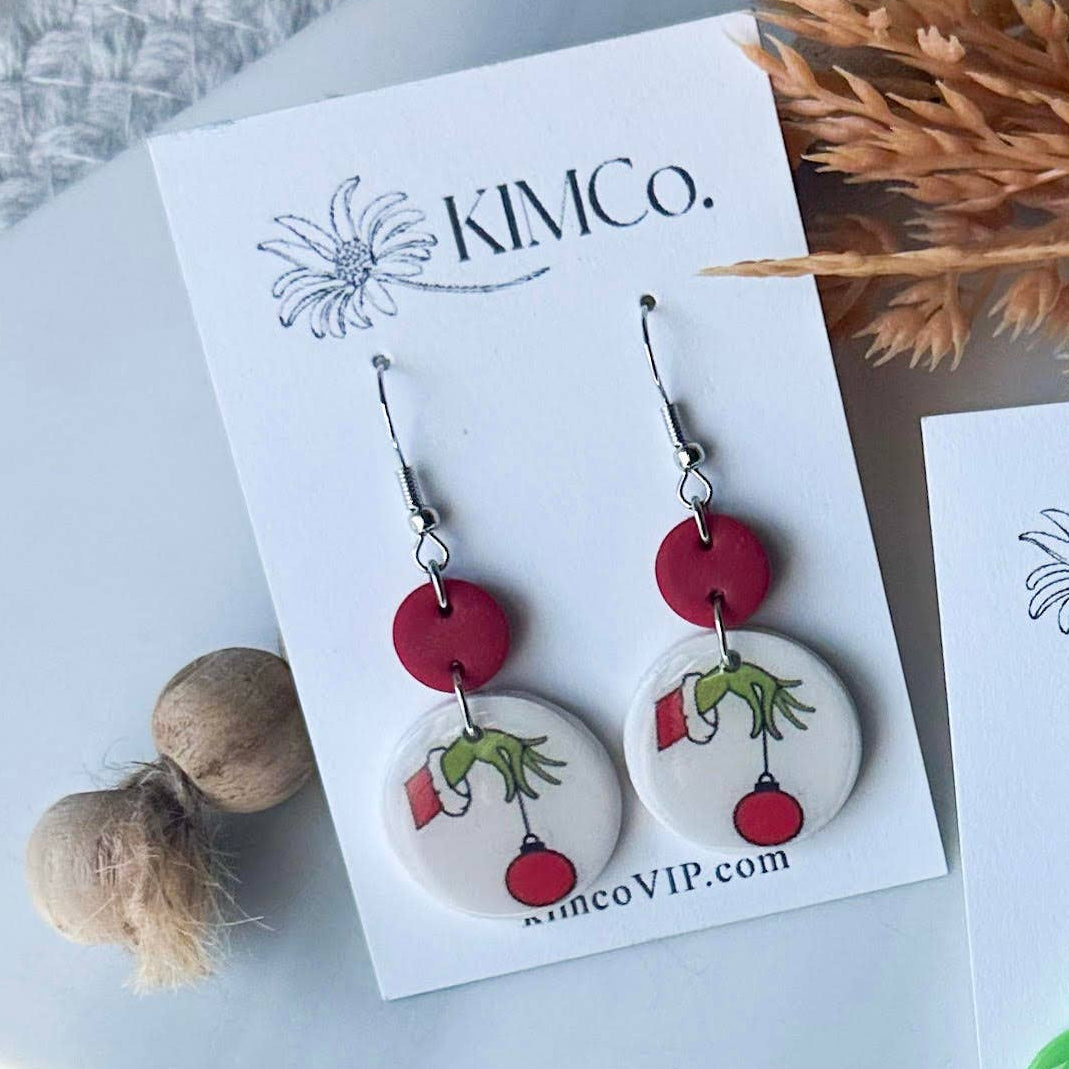 Grinch Polymer Clay Earrings