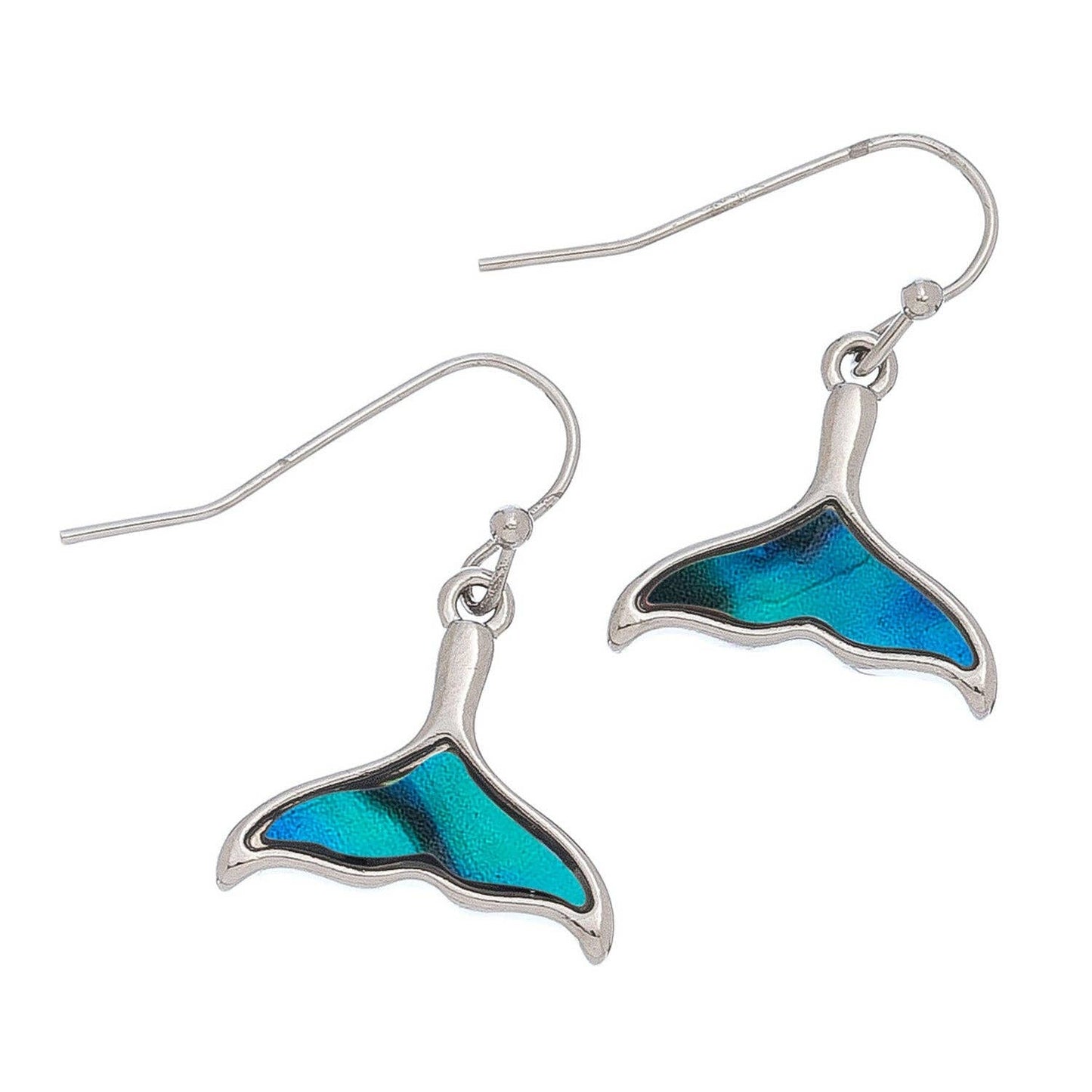 - Abalone Shell Whale Tail Earrings Beach Jewelry