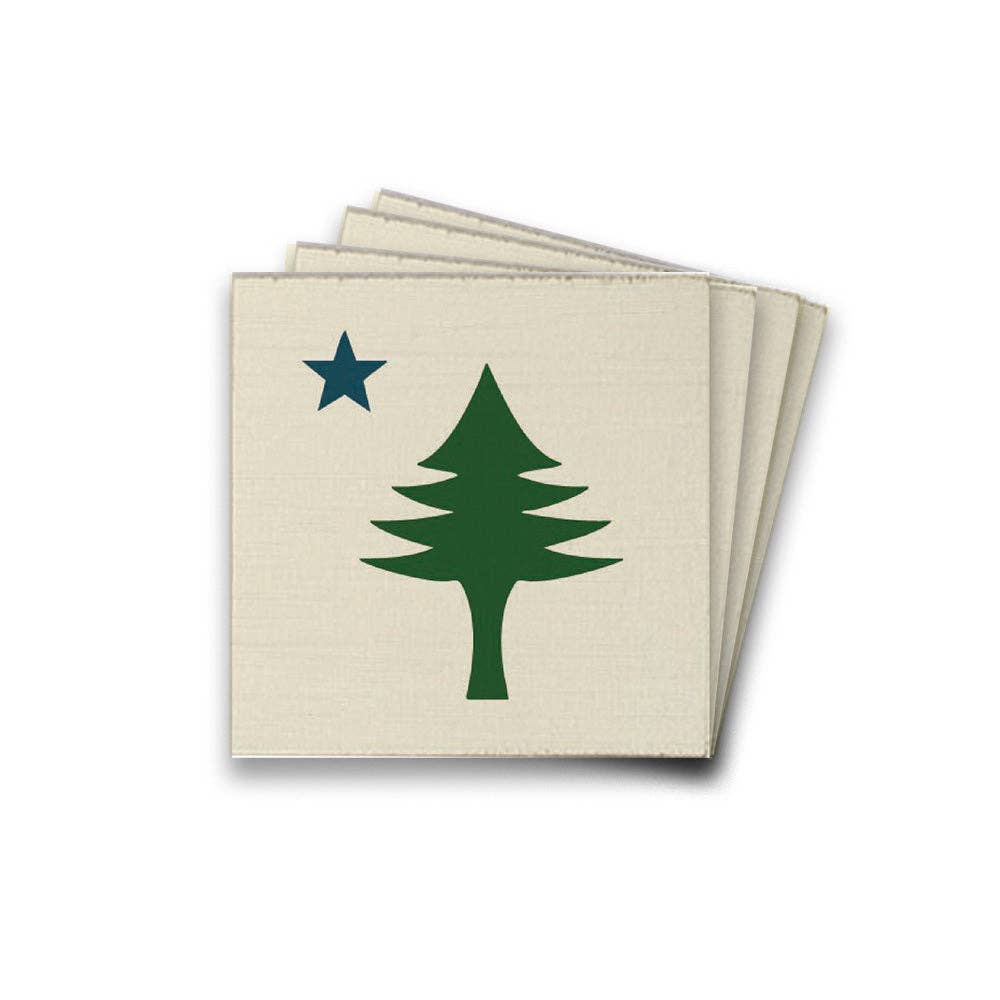 The Maine Flag Elements Coaster Set