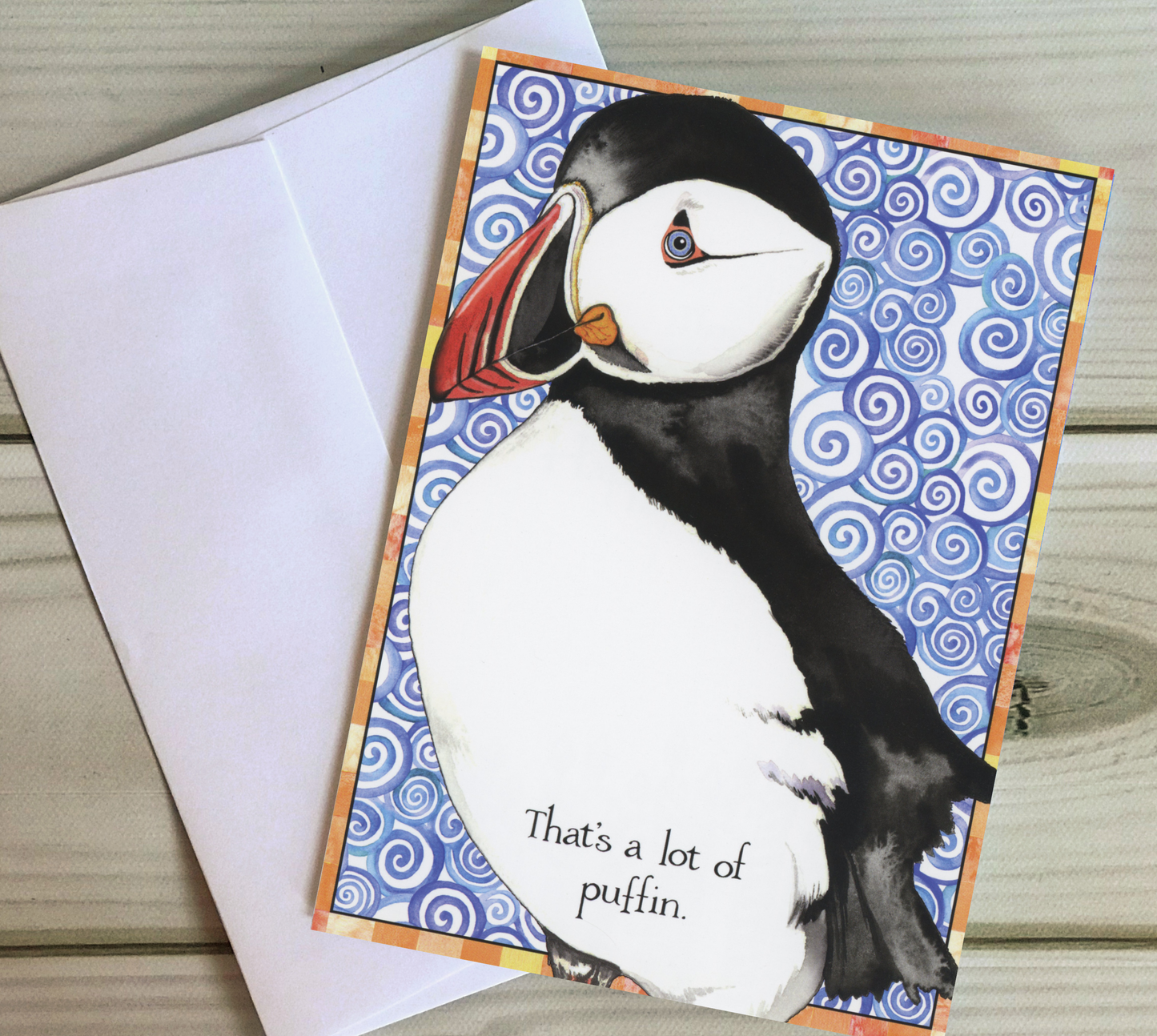 Candle Puffin Birthday Card