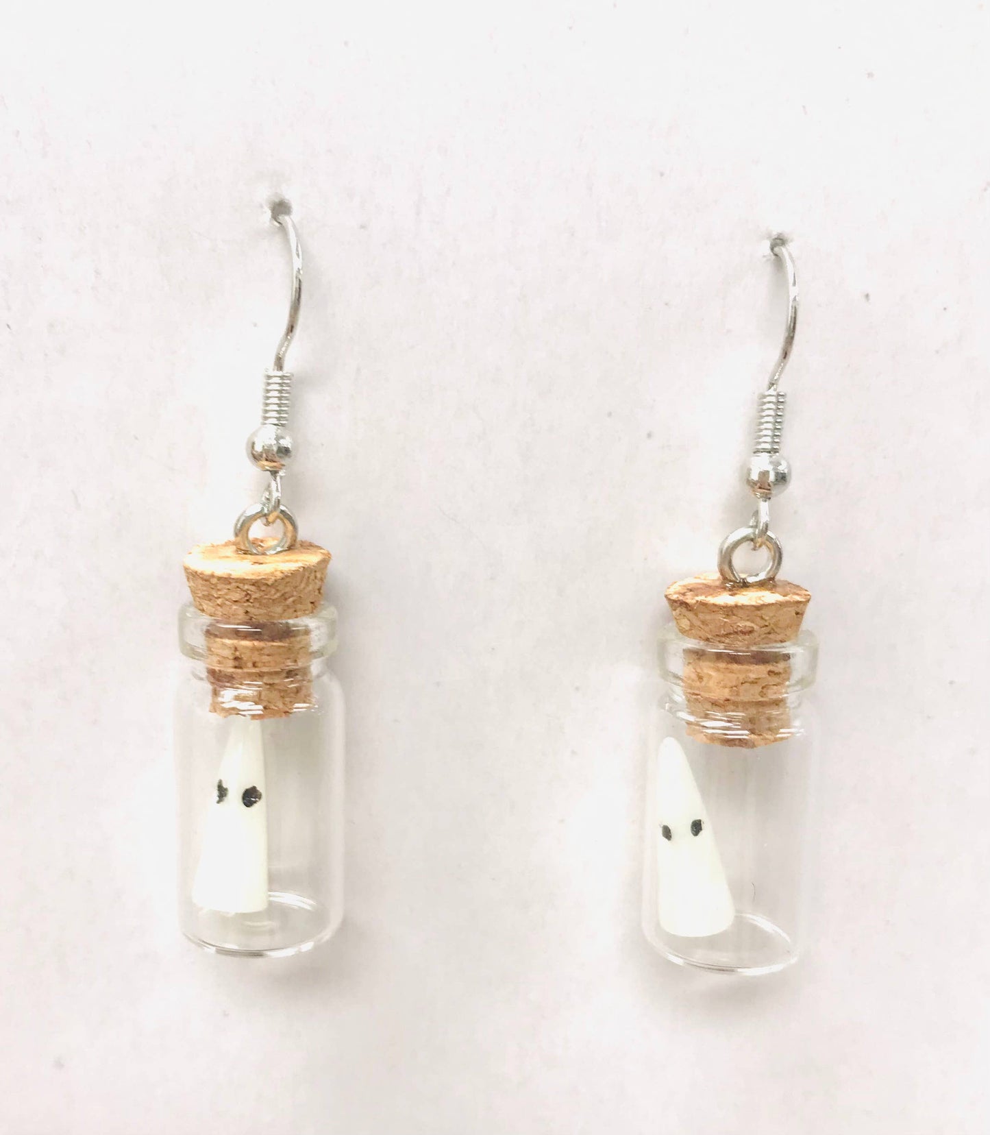 Glow In The Dark Ghost in bottle Earrings Expose to sunlight