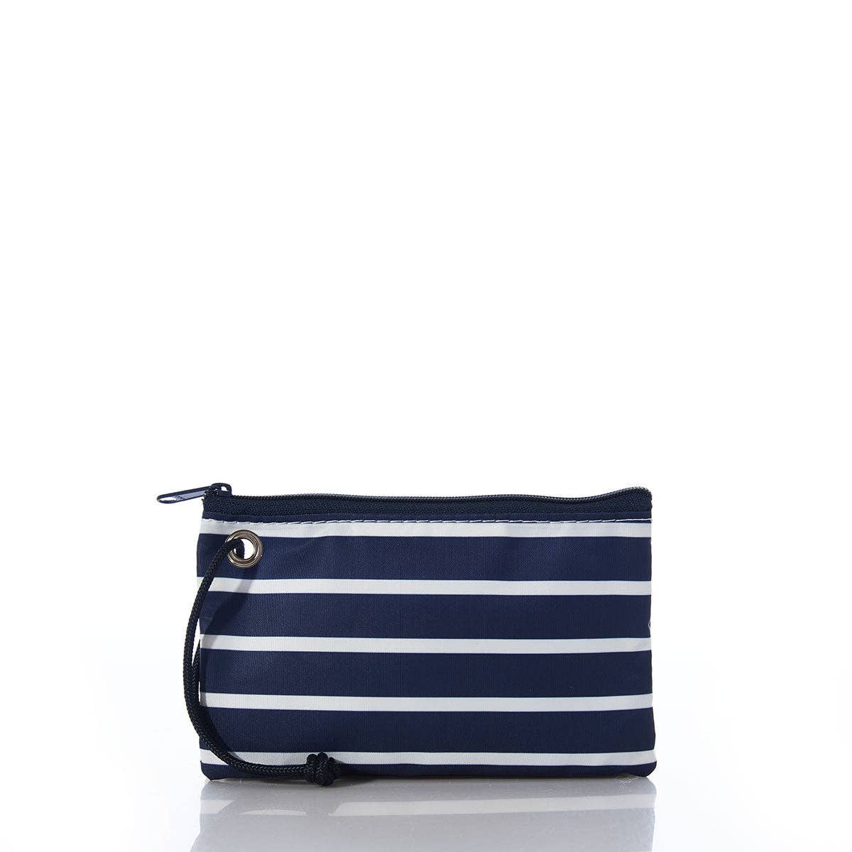 Red Anchor on Navy Stripes Wristlet