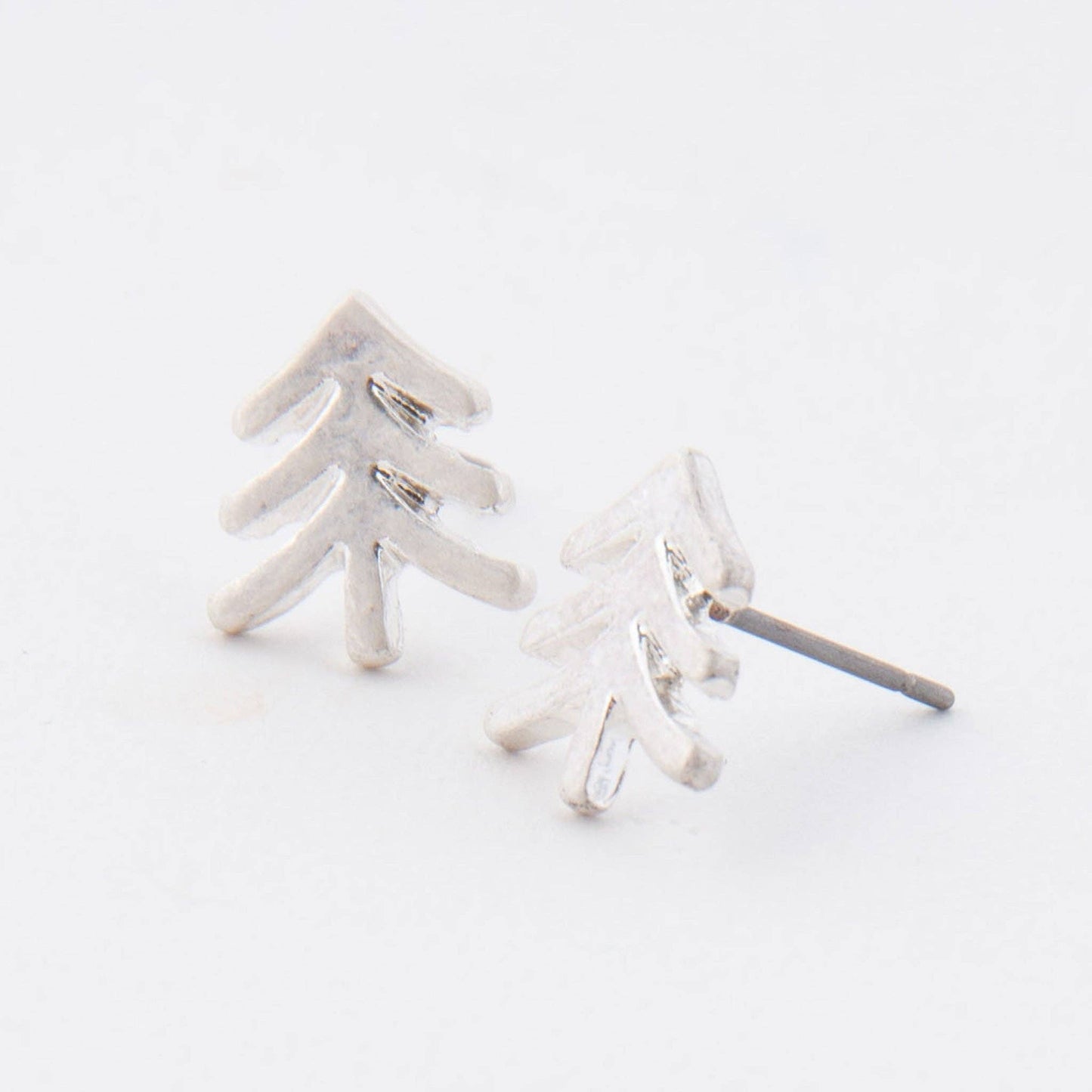 Tree Silver Stud Bud Earrings
