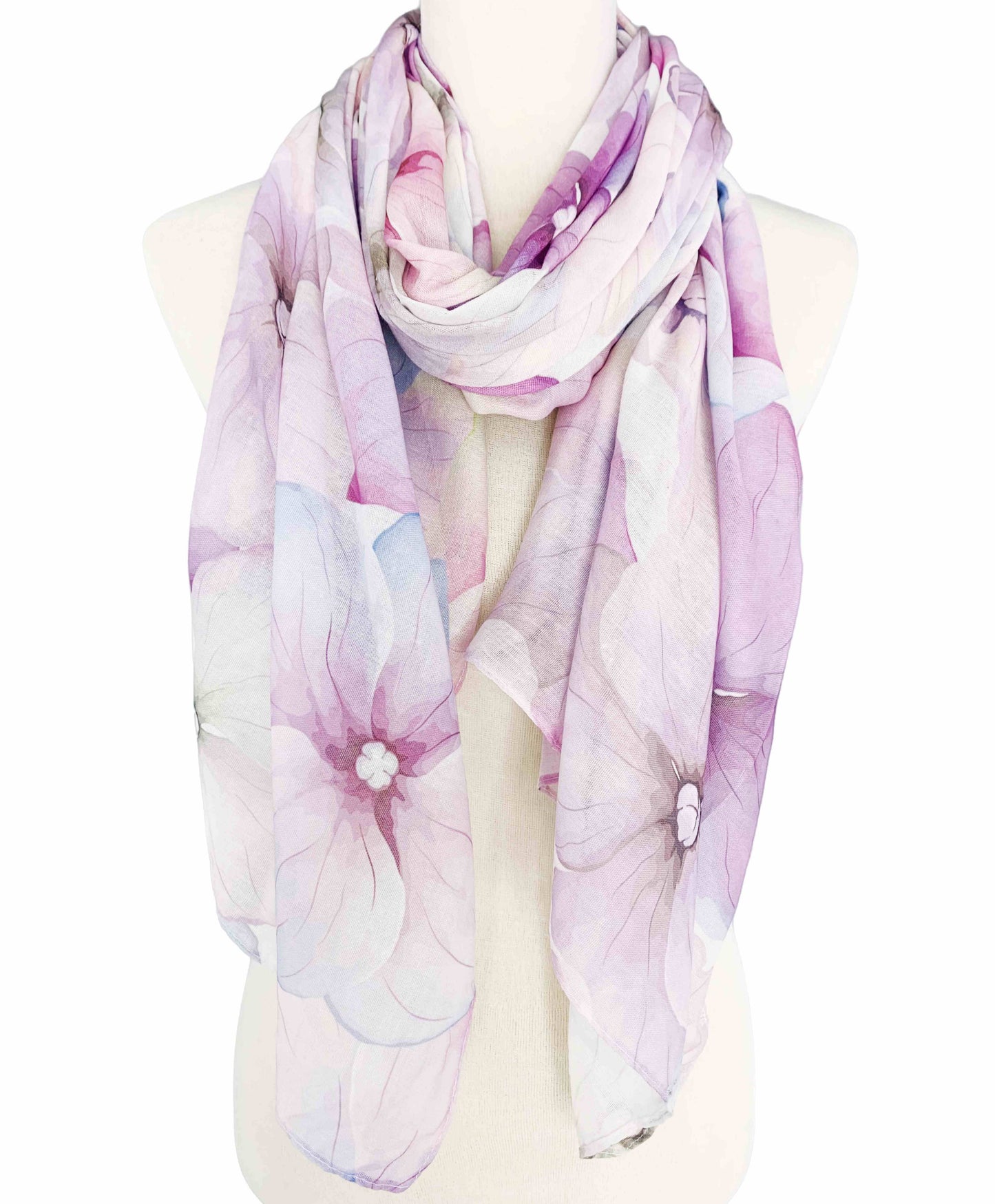 JC071107 Pink Floral Scarf