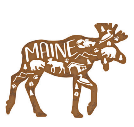Maine Laser Cut Metal Magnets