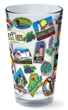 Maine Sticker Series Pint Glass