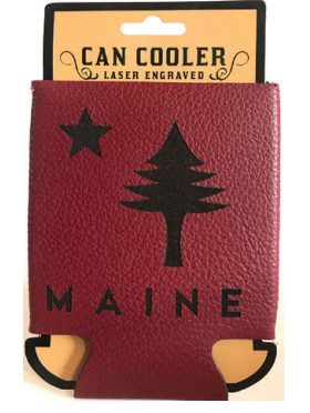 Leather Pine Tree & Star Koozie