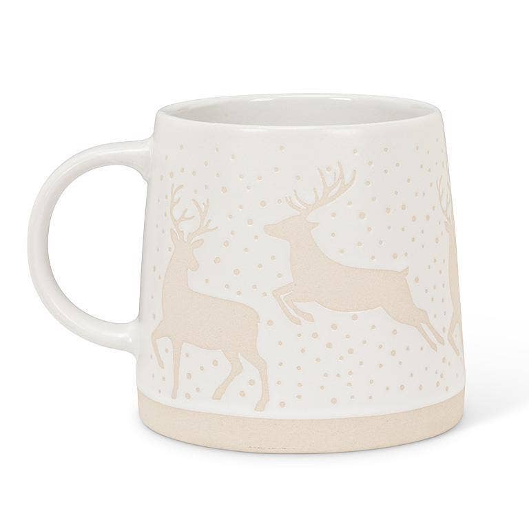 Wide Base Mug with Reindeer