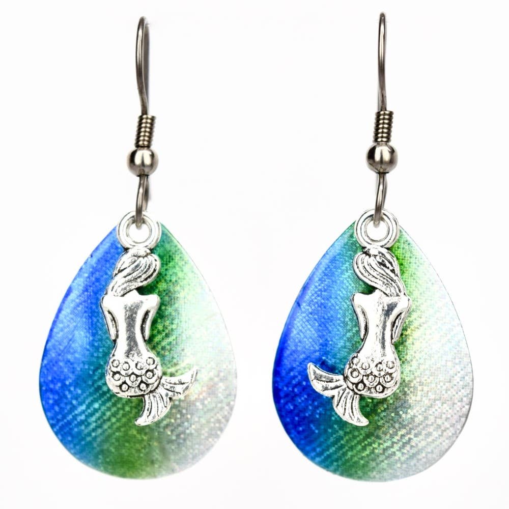 Med. Emerald Mermaid Earrings