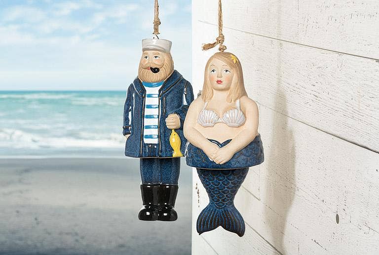 Fisherman Wind Chime-Blue-10"H