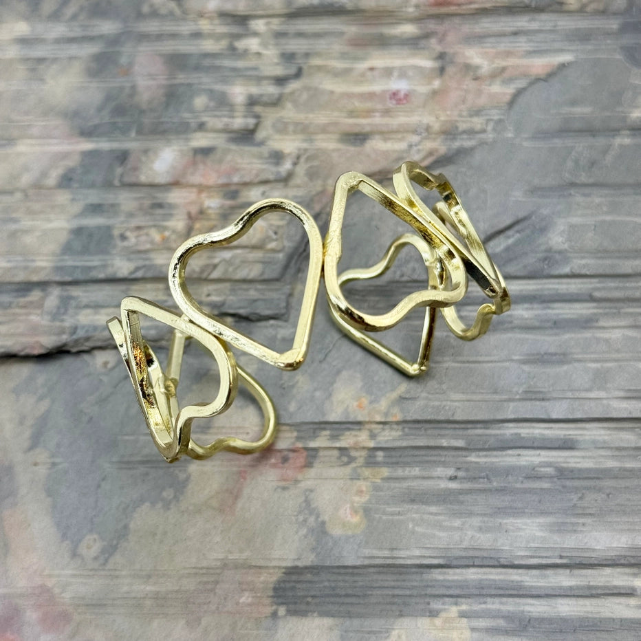 Handcrafted Silver Wire Heart Cuff Bracelet